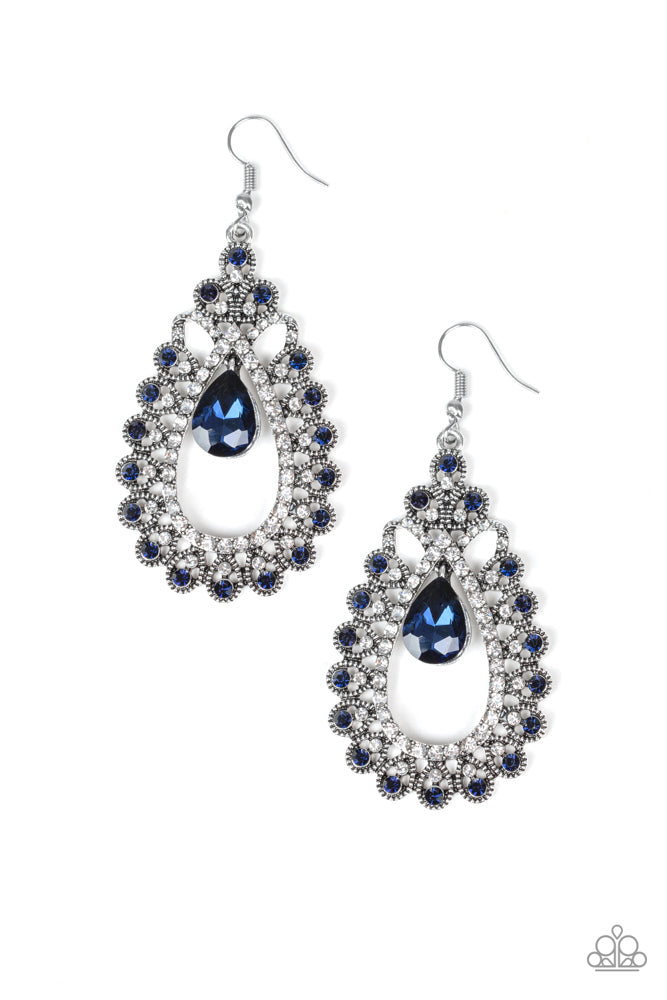 All About Business Earrings - Blue | Paparazzi Accessories image 2