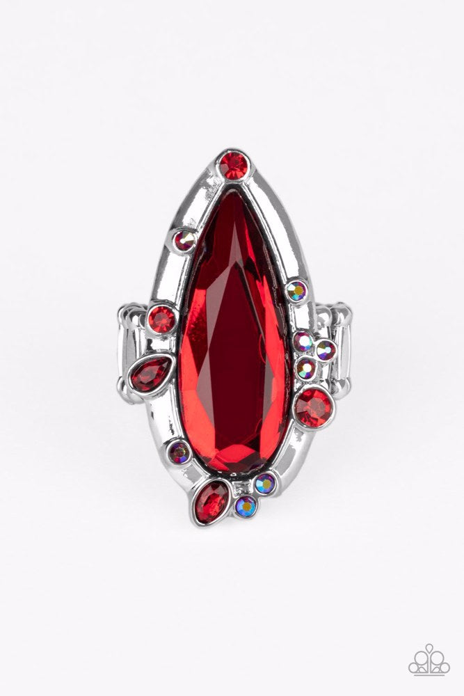 Sparkle Smitten Ring - Red | Paparazzi Accessories image 2