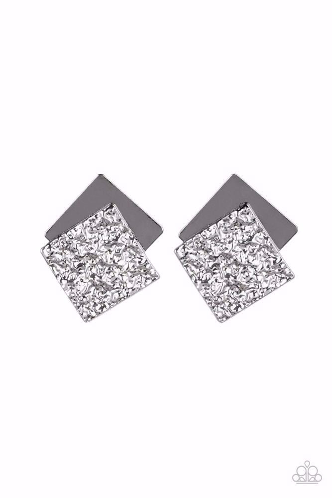 Square With Style Earrings - Black image 2
