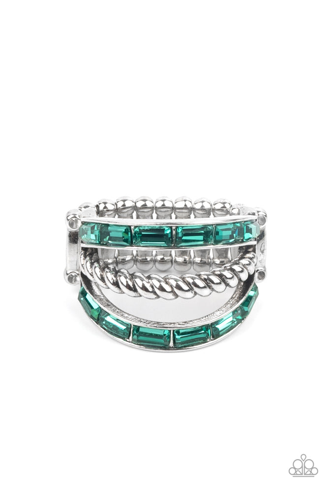 Emulating Edge Ring - Green | Paparazzi Accessories image 2