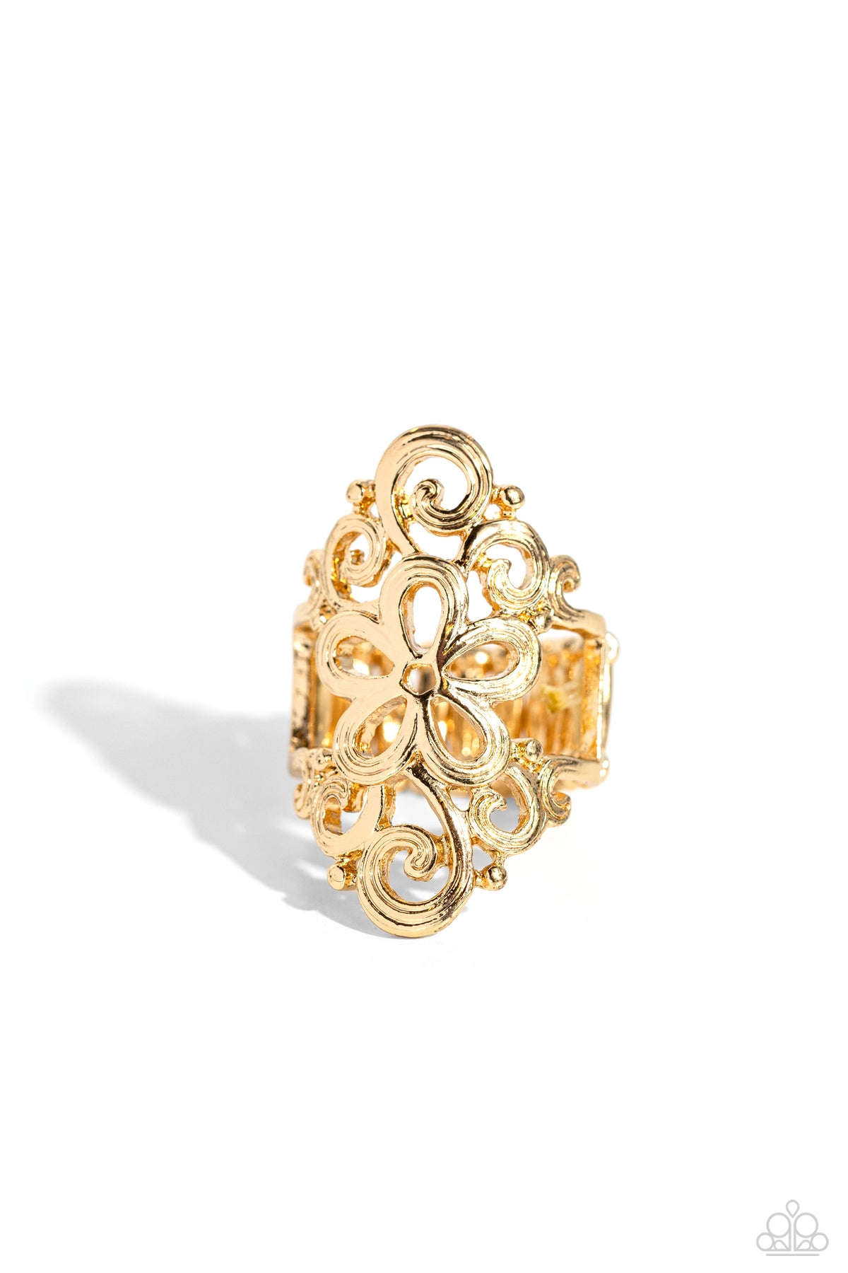 Fantastically Floral Ring - Gold | Paparazzi Accessories image 2