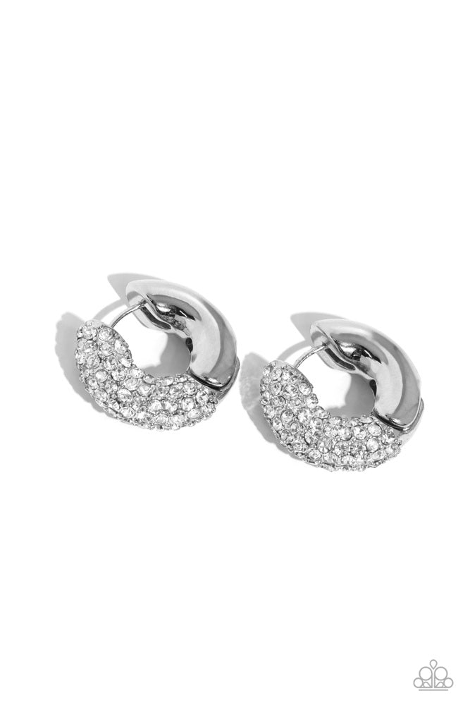 Combustible Confidence Earrings - White | Paparazzi Accessories image 2