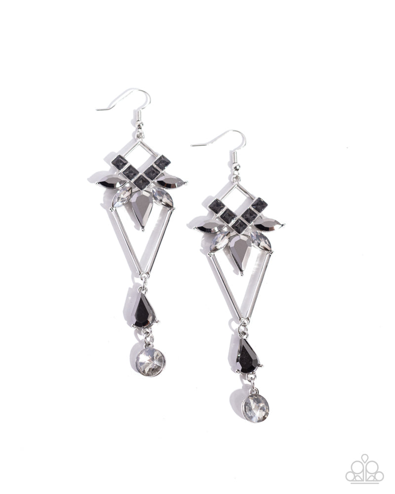Shoulder-Dusting Shimmer Earrings - Silver | Paparazzi Accessories image 2