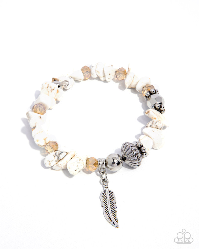 Earthy Earning - White | Paparazzi Accessories