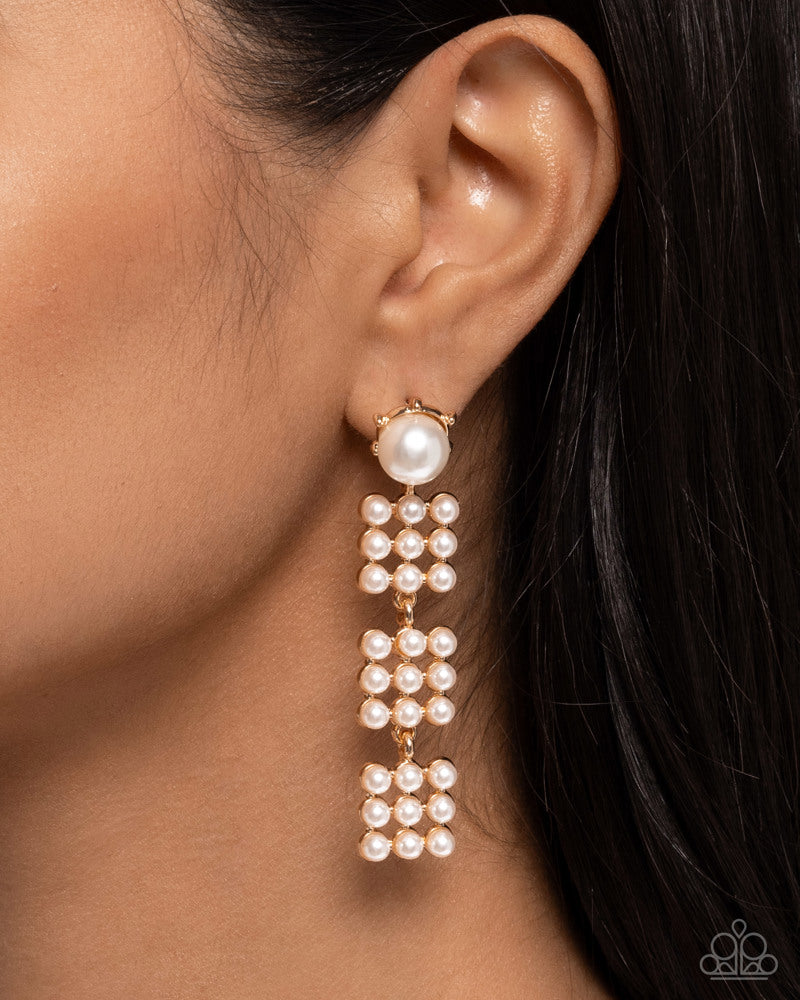 Pearl Pastime Earrings - Gold | Paparazzi Accessories image 3