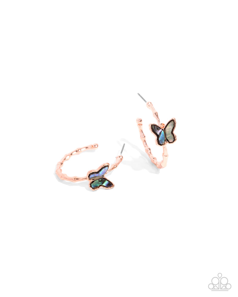 Butterfly Beginning Earrings - Copper | Paparazzi Accessories image 2