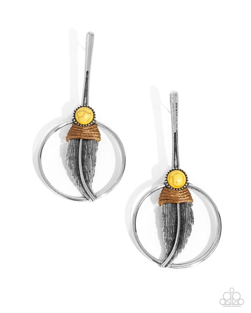 Feathered Future Earrings - Yellow image 2