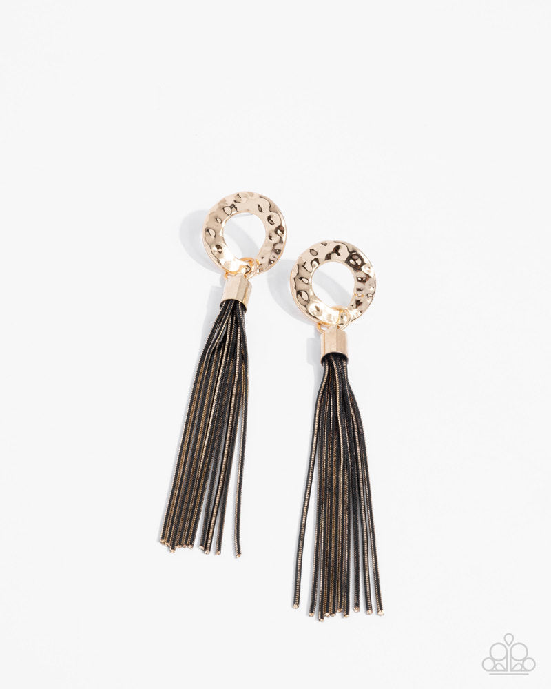 Complete Look - Corded Champion Black Necklace and Corded Character Earrings 2-Piece Set - Paparazzi