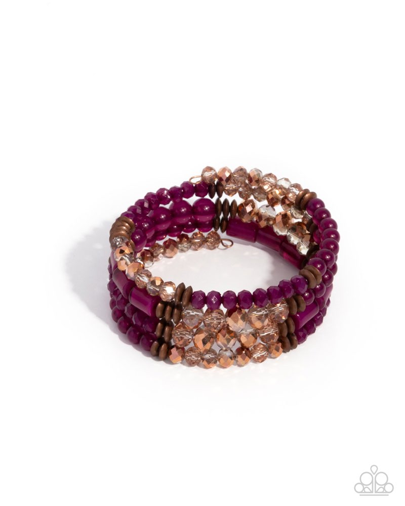 Defaced Dance Bracelet - Purple | Paparazzi Accessories image 2