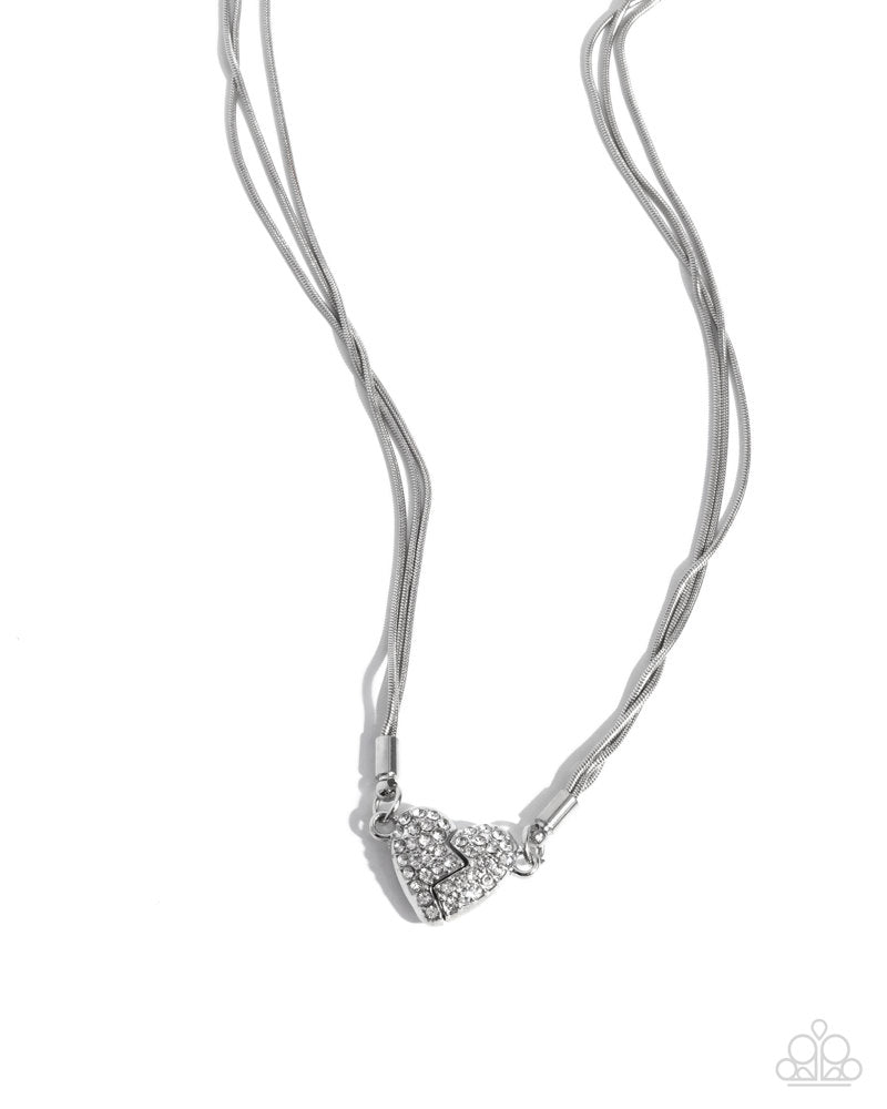 Heartbroken Bling Necklace - White image 2