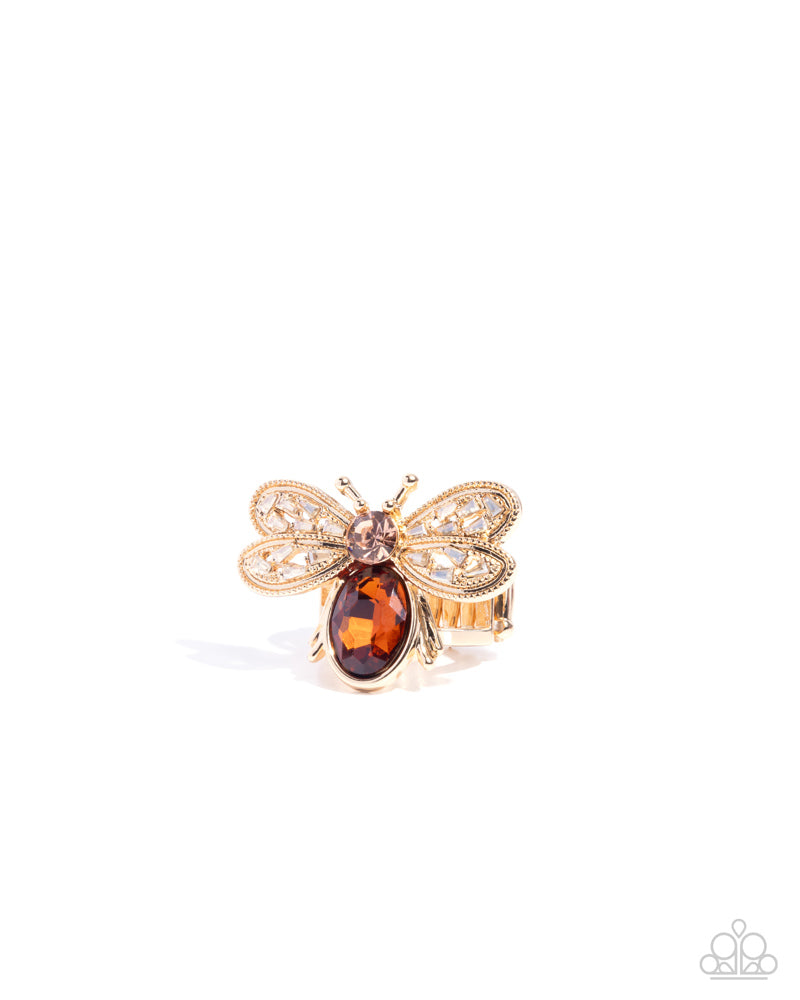 Bedazzled Bee Ring - Brown image 2