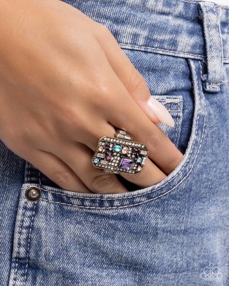 Princess Pattern Ring - Brass image 3