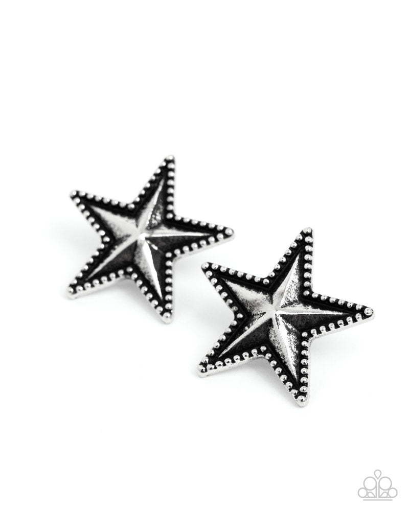 Staunch Studs Earrings - Silver | Paparazzi Accessories image 2