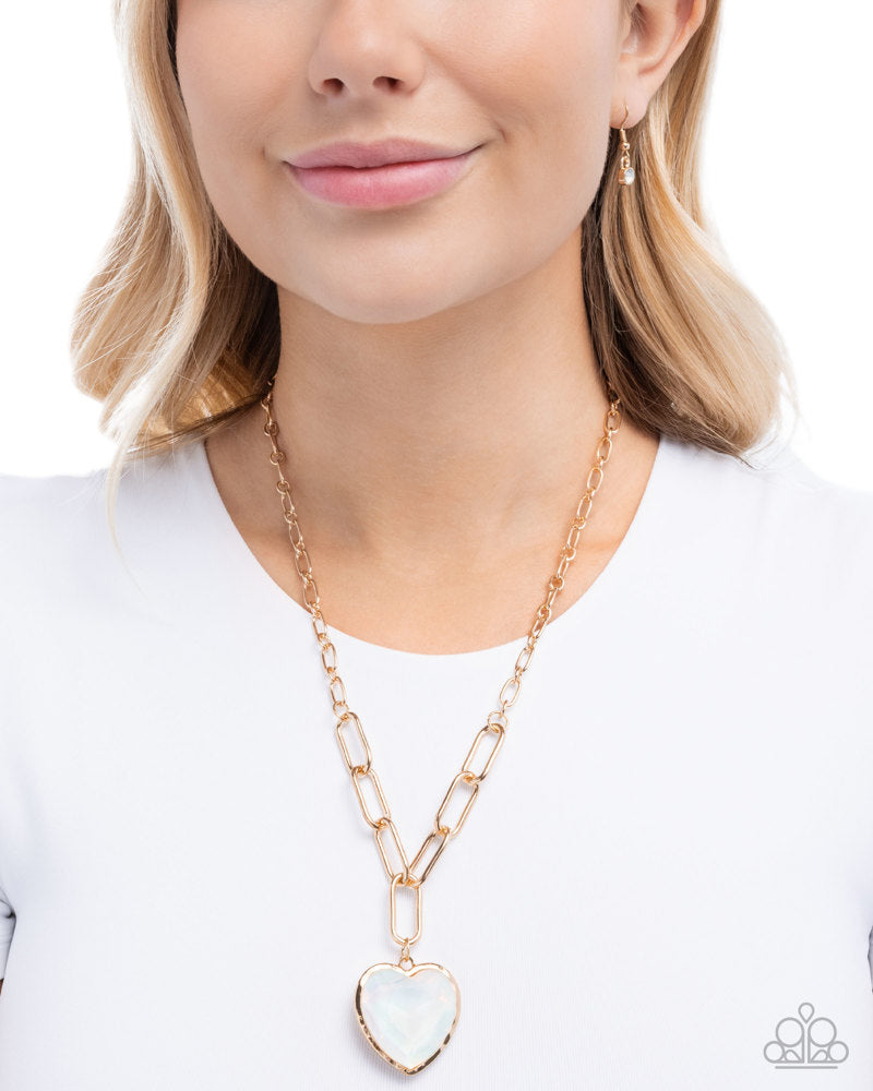 HAUTE Heart Necklace - White | Paparazzi Accessories image 3
