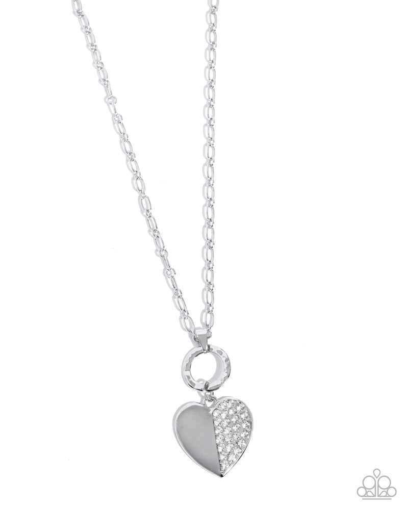 Half-Hearted Hangout Necklace - White | Paparazzi Accessories image 2