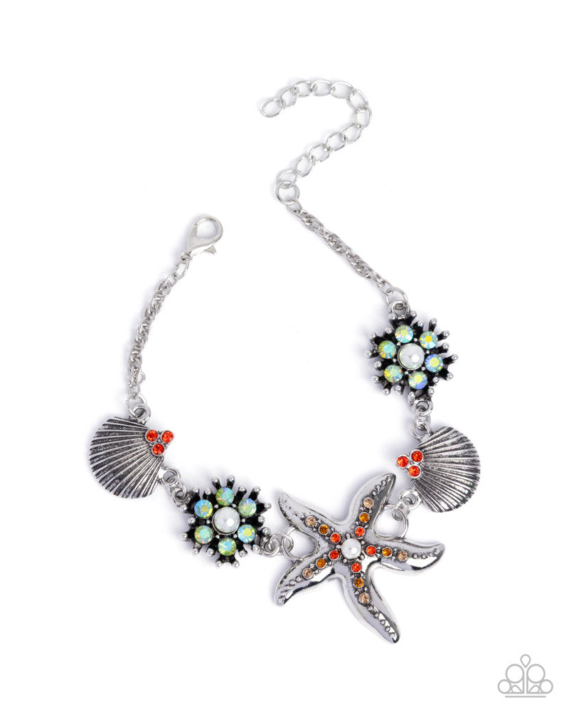 Starfish Solo - Complete Look Orange Silver Starfish 2-Piece Set - Paparazzi