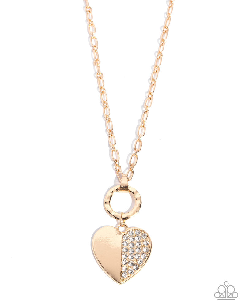 Half-Hearted Hangout Necklace - Gold image 2