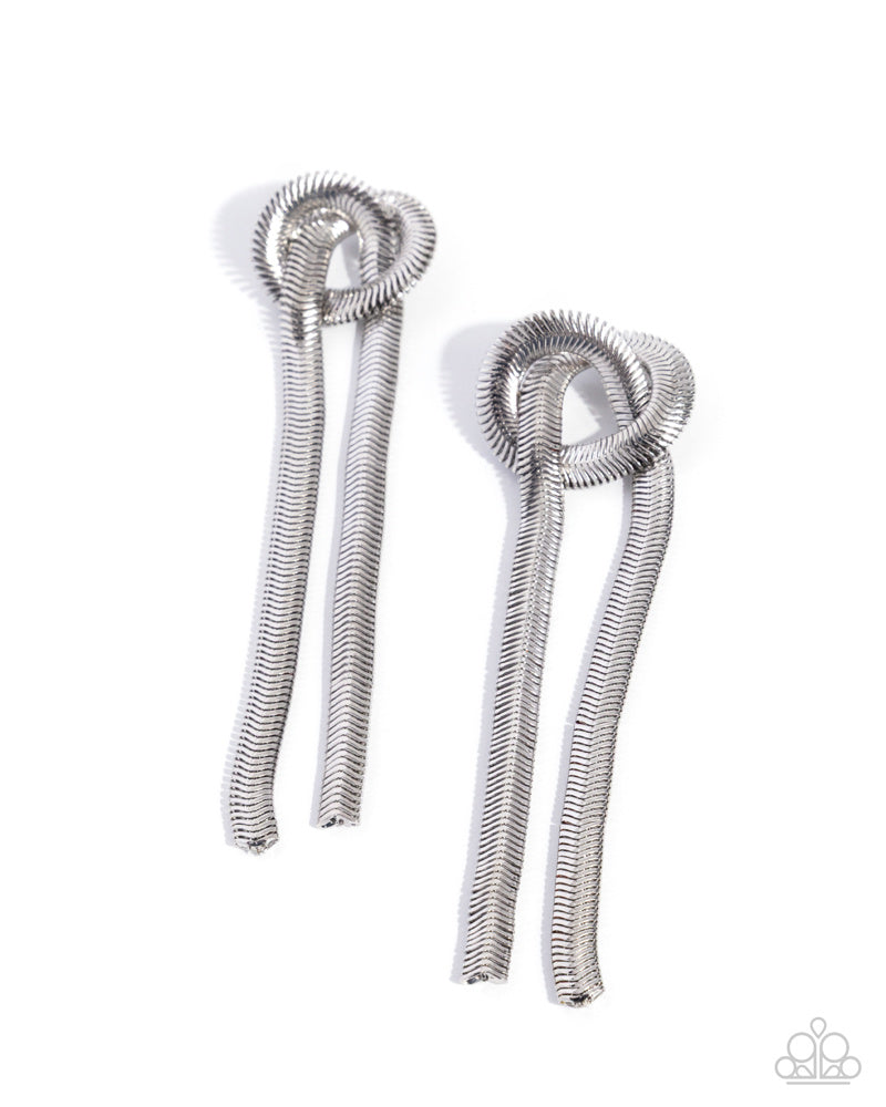 Twisted Tale Earrings - Silver image 2
