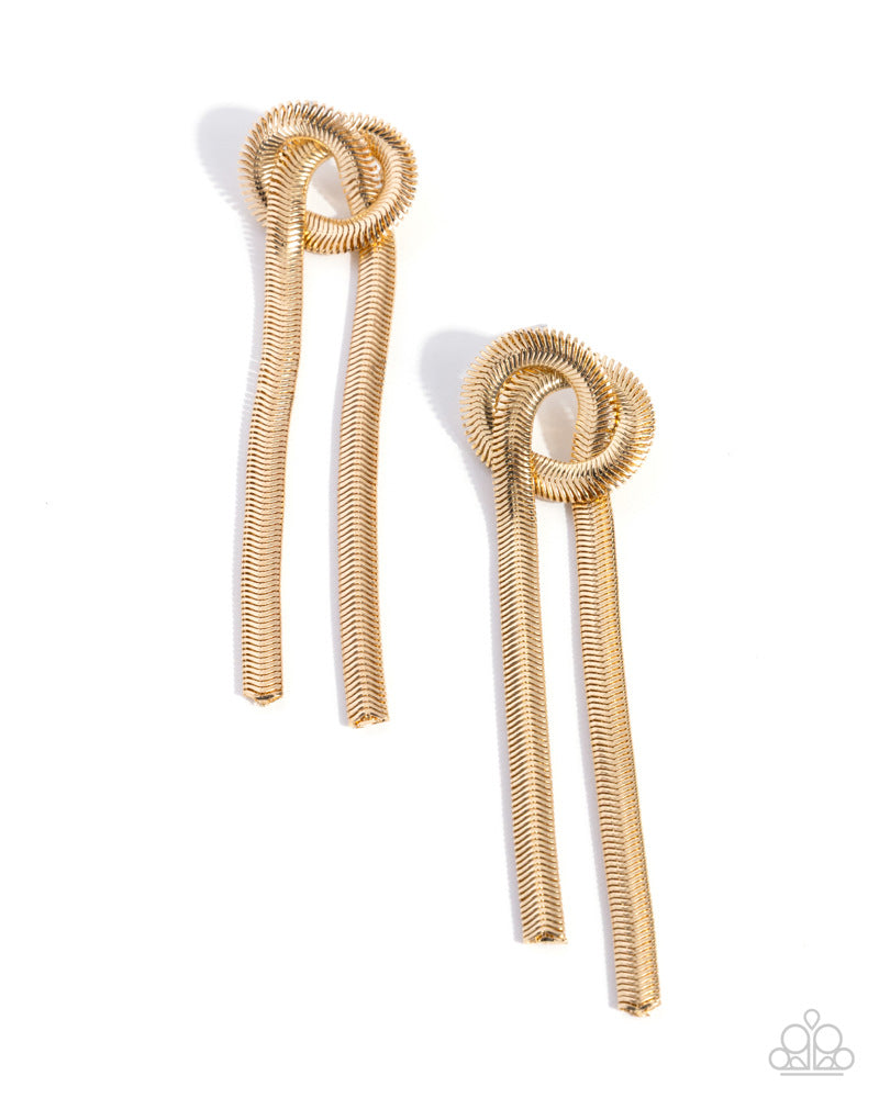 Twisted Tale Earrings - Gold image 2