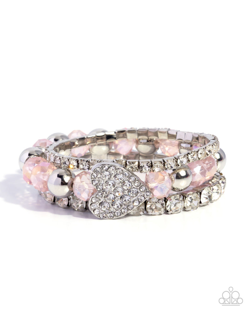 Heartfelt Heiress Bracelet - Pink | Paparazzi Accessories image 2
