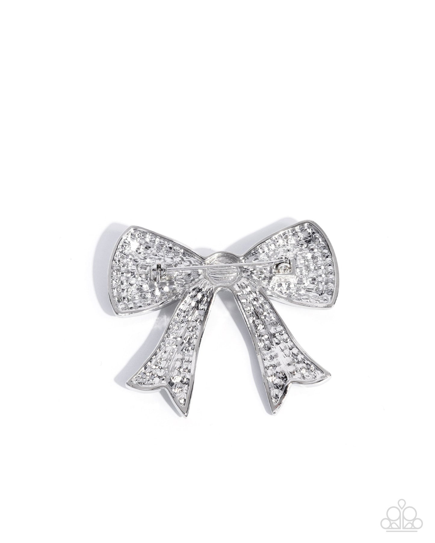 Bow Bravado - White Brooch | Paparazzi Accessories