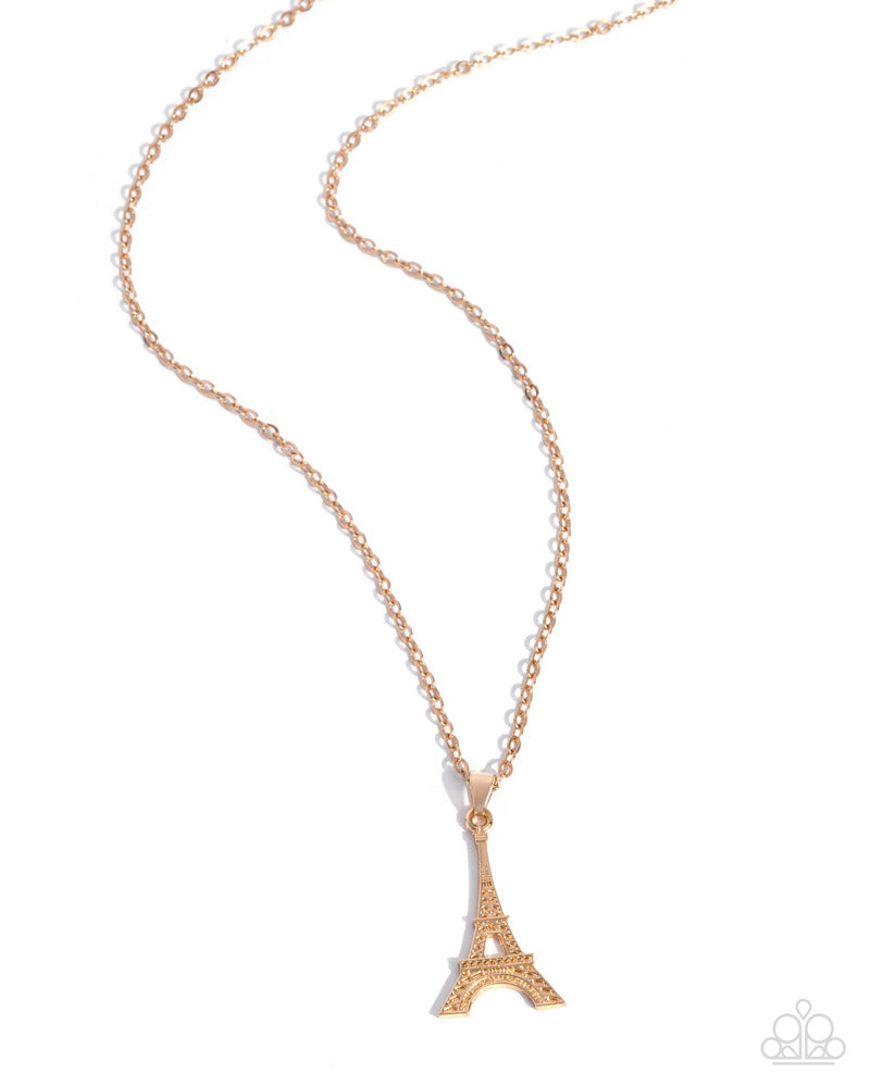 Eiffel Tower Eloquence Necklace - Gold image 2