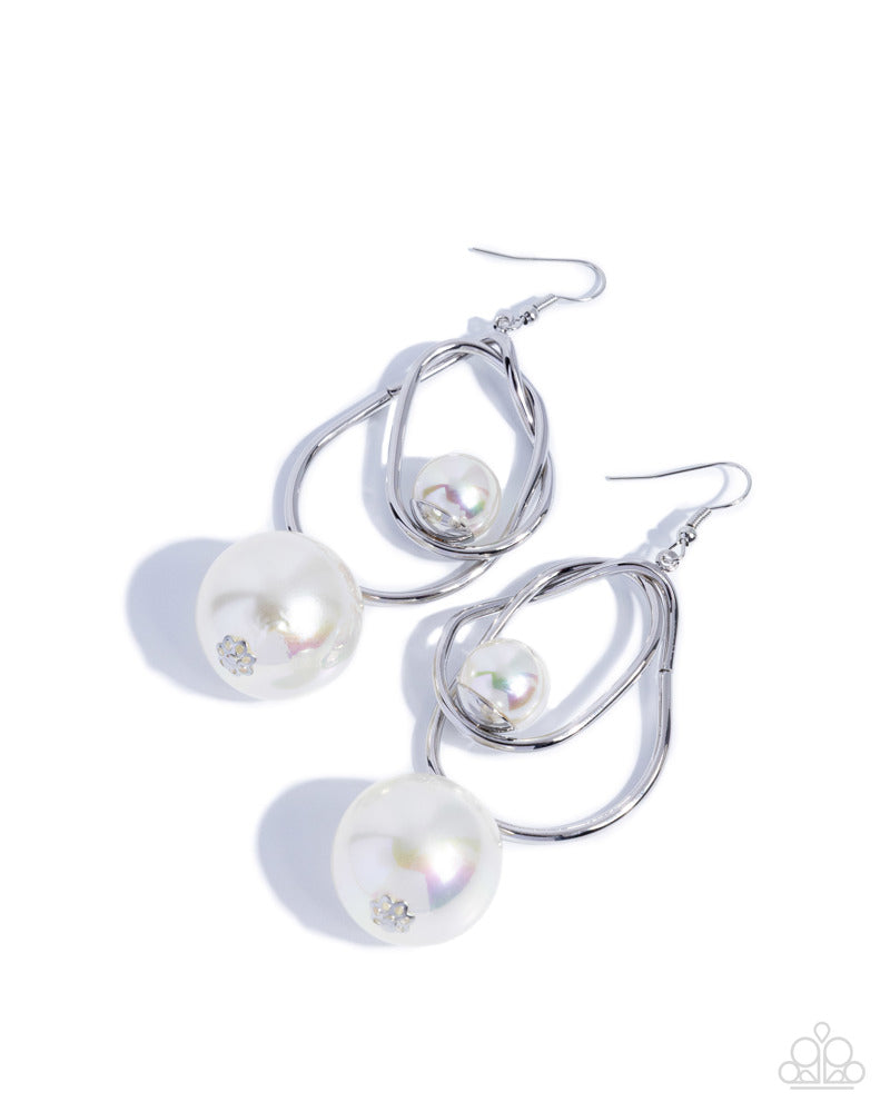 Royal Rotation Earrings - White image 2