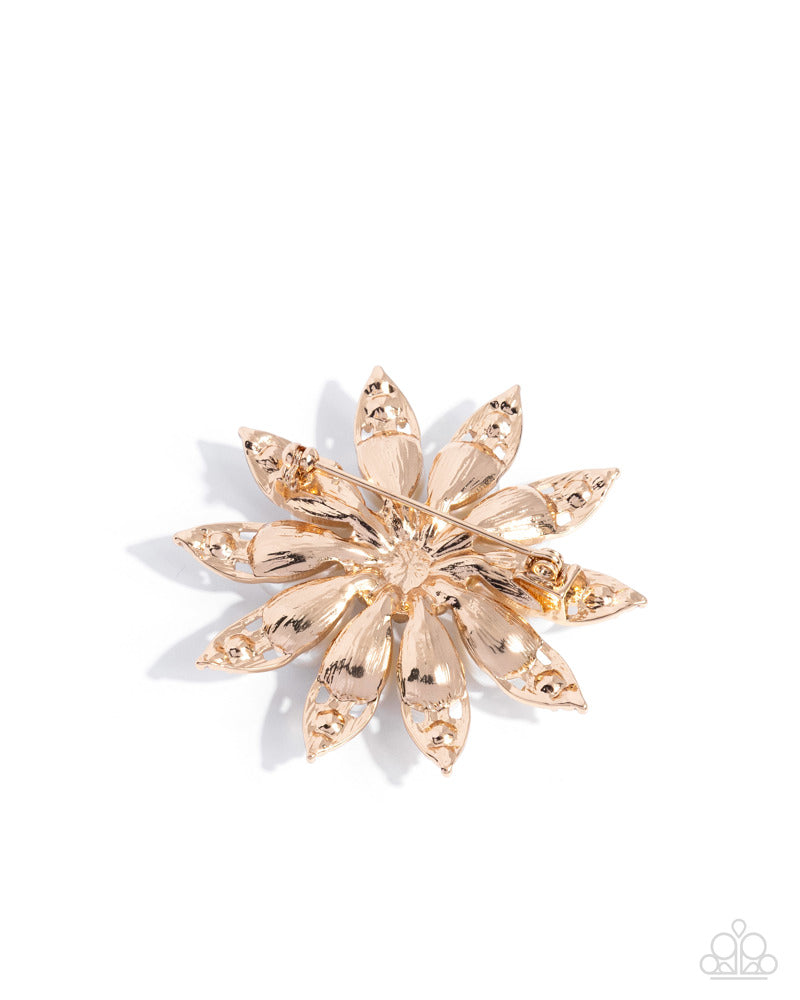 Timeless Tribute - Gold Brooch | Paparazzi Accessories