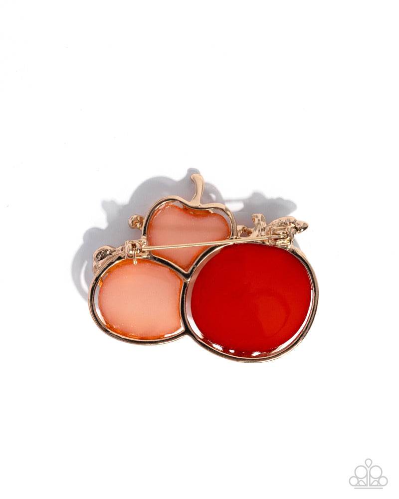 Pumpkin Pattern - Orange Brooch | Paparazzi Accessories