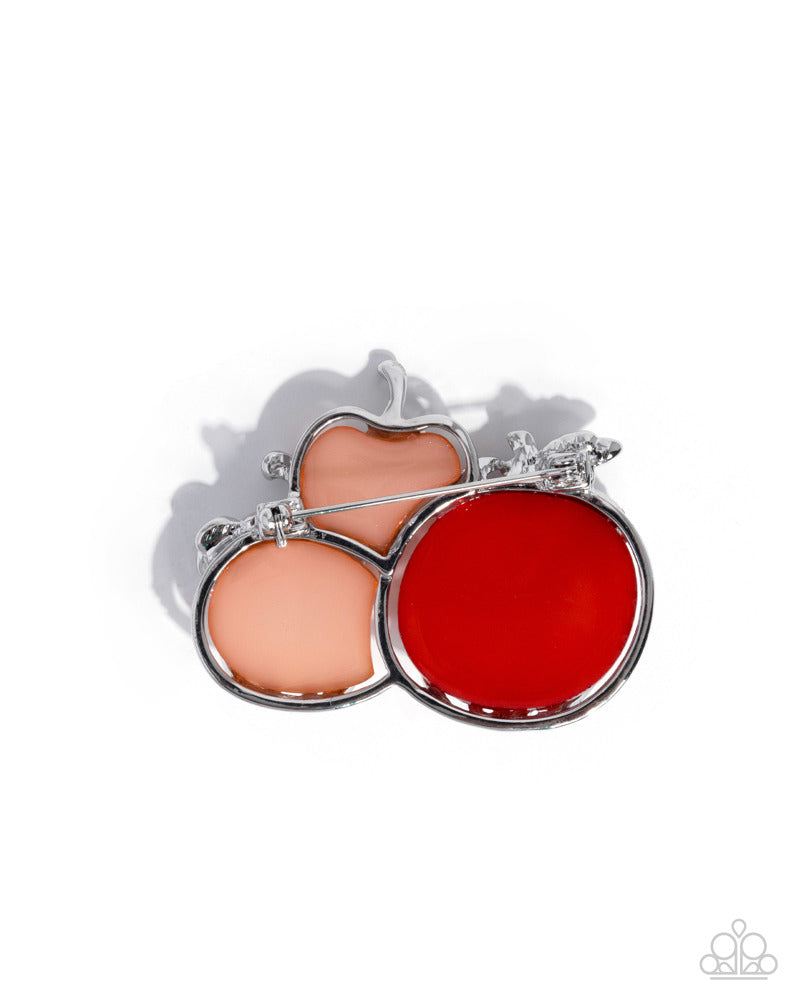 Pumpkin Pattern - White Brooch | Paparazzi Accessories