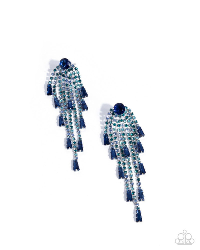 Graduated Glam - Blue Earrings | Paparazzi Accessories