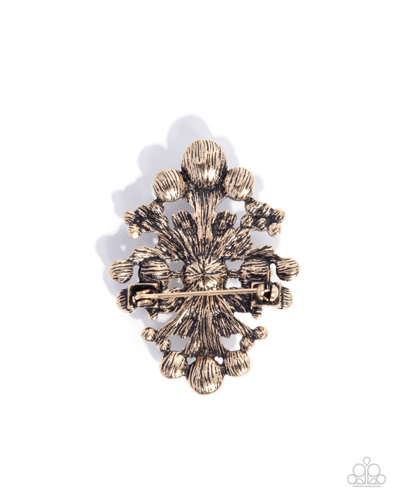 Peaceful Polish - Gold Brooch | Paparazzi Accessories