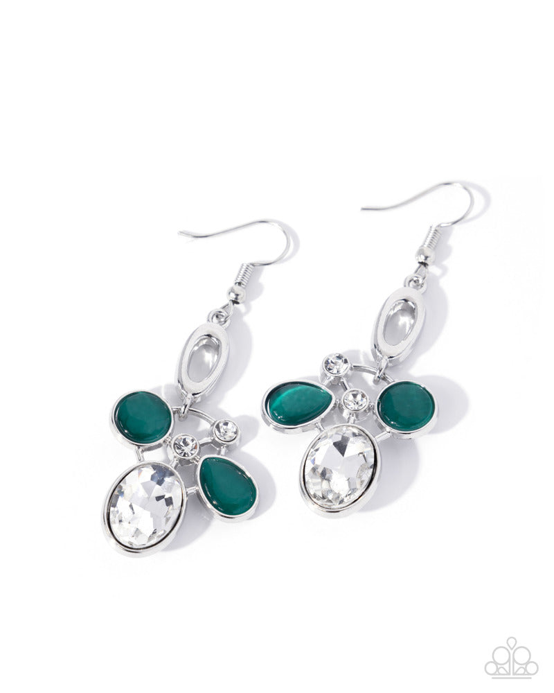 Agreeable Assembly Earrings - Green | Paparazzi Accessories image 2