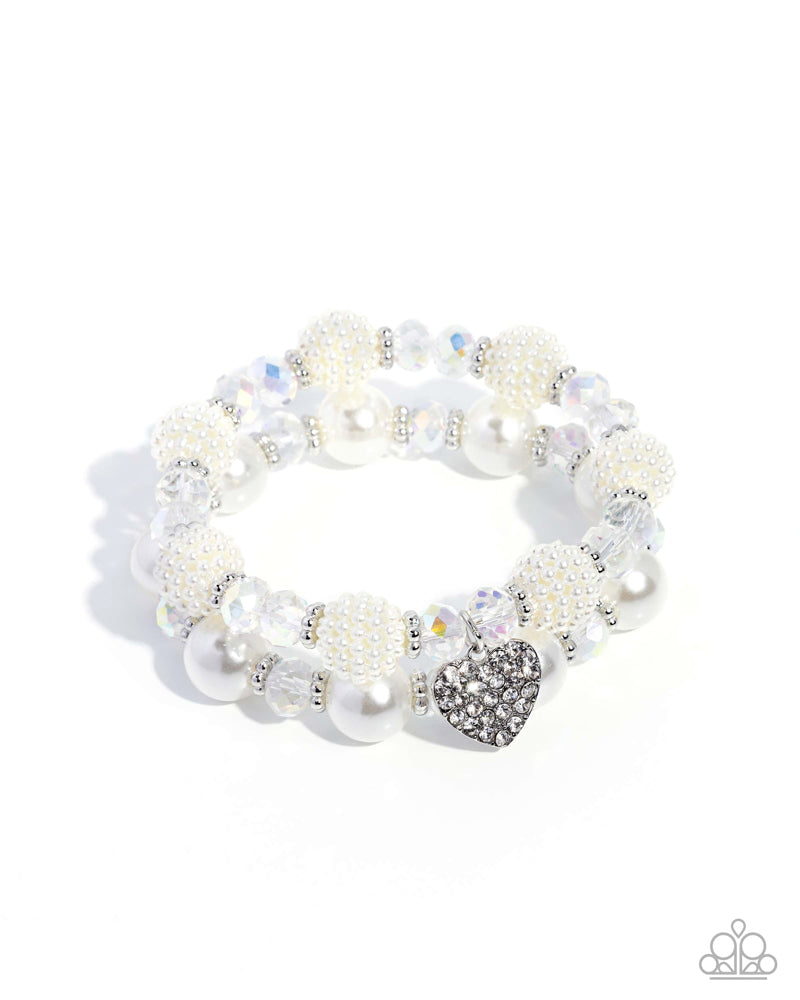 Heart Hustle Bracelet - White | Paparazzi Accessories image 2