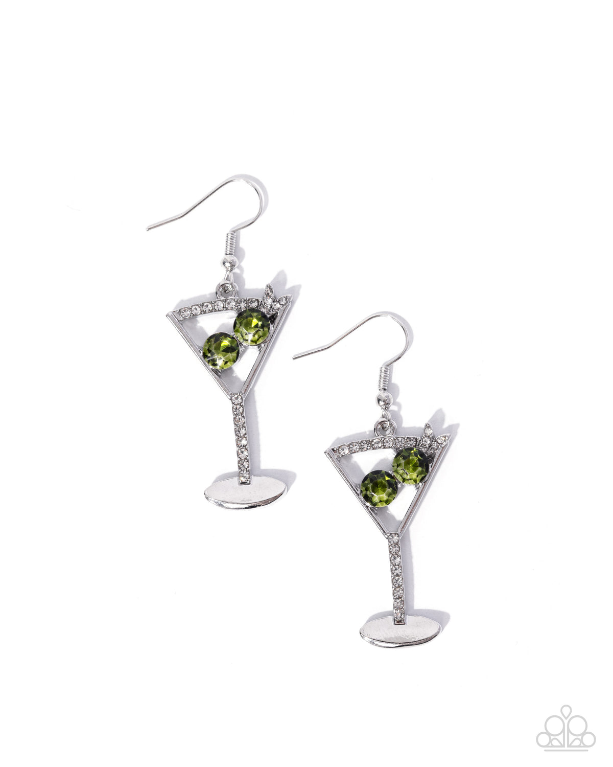 Memorable Martini Earrings - Green | Paparazzi Accessories image 2