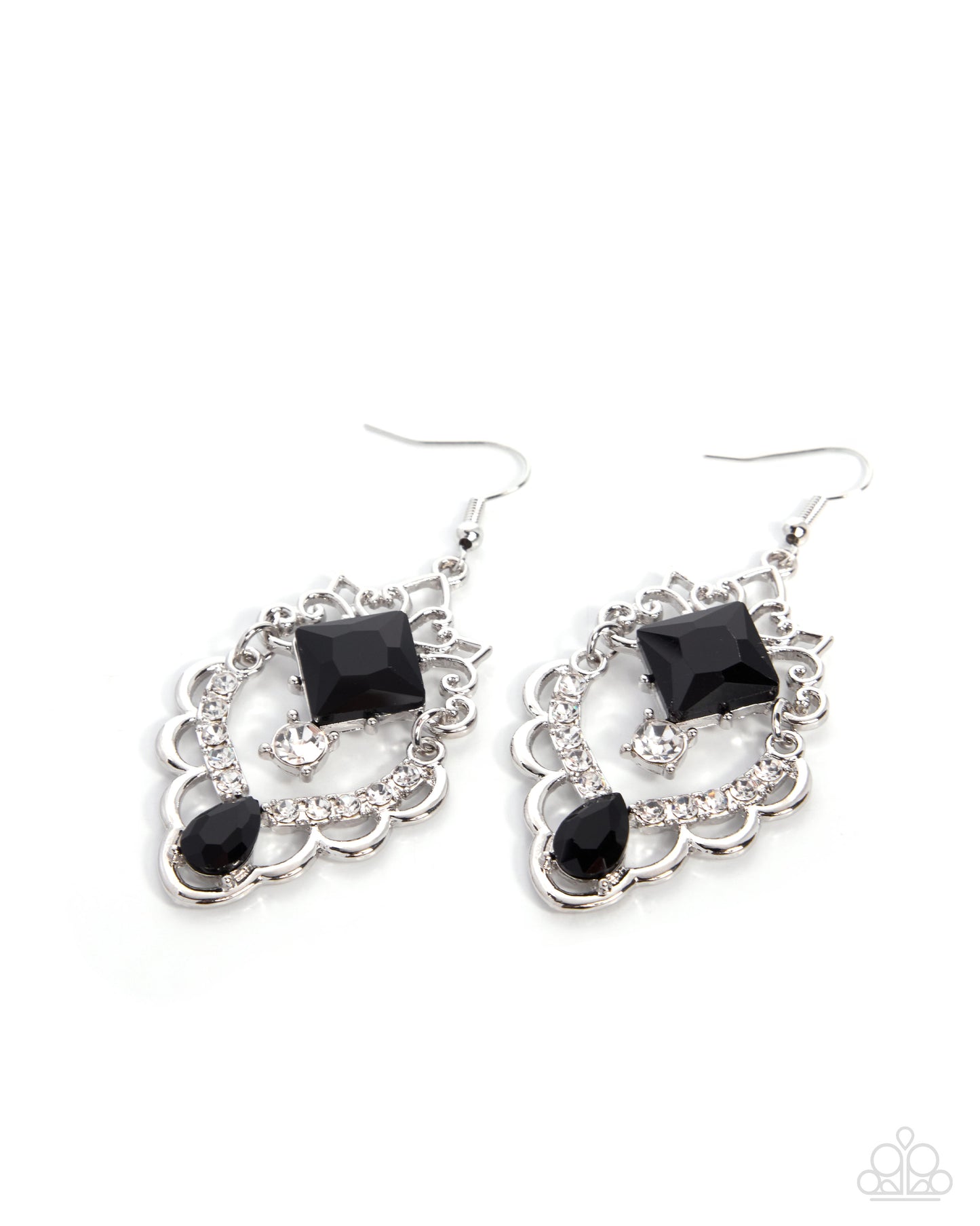 Regal Repetition Earrings - Black | Paparazzi Accessories image 2
