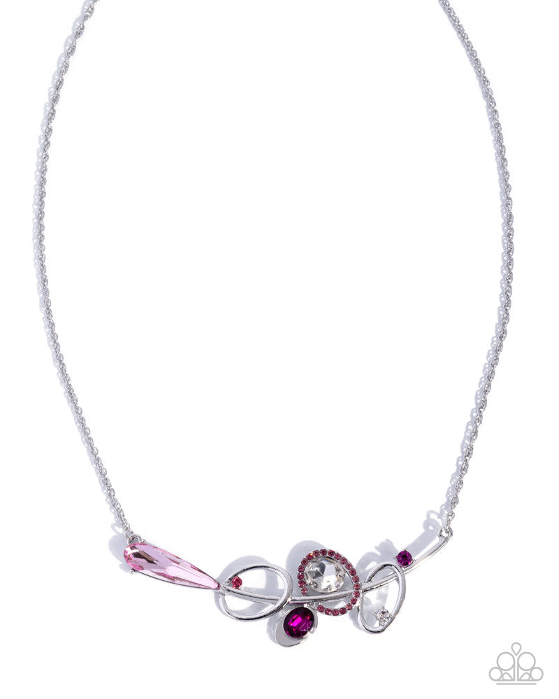 Chic Composition Necklace - Pink | Paparazzi Accessories image 2