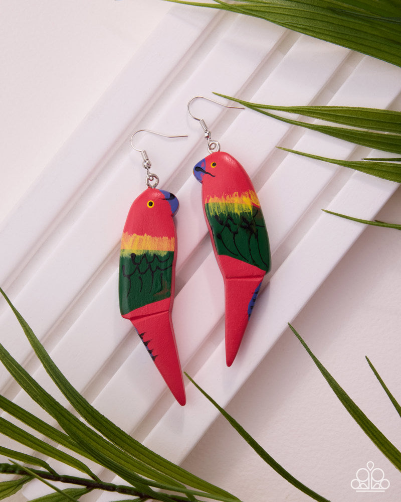Pampered Parrot - Red Earrings | Paparazzi Accessories