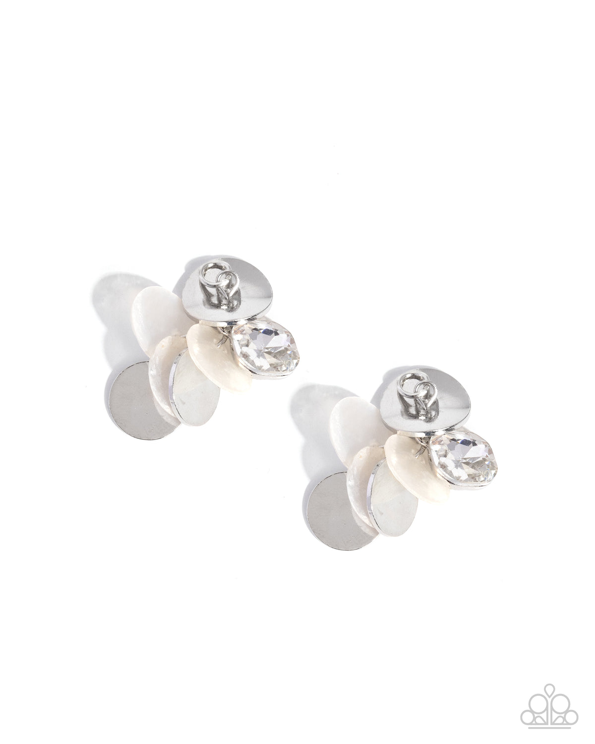 Darling Discs Earrings - White | Paparazzi Accessories image 2