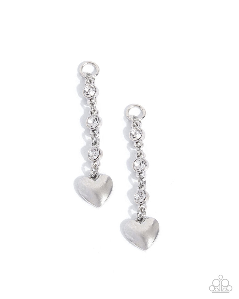 Elongated Enchantment Earrings - White | Paparazzi Accessories image 2