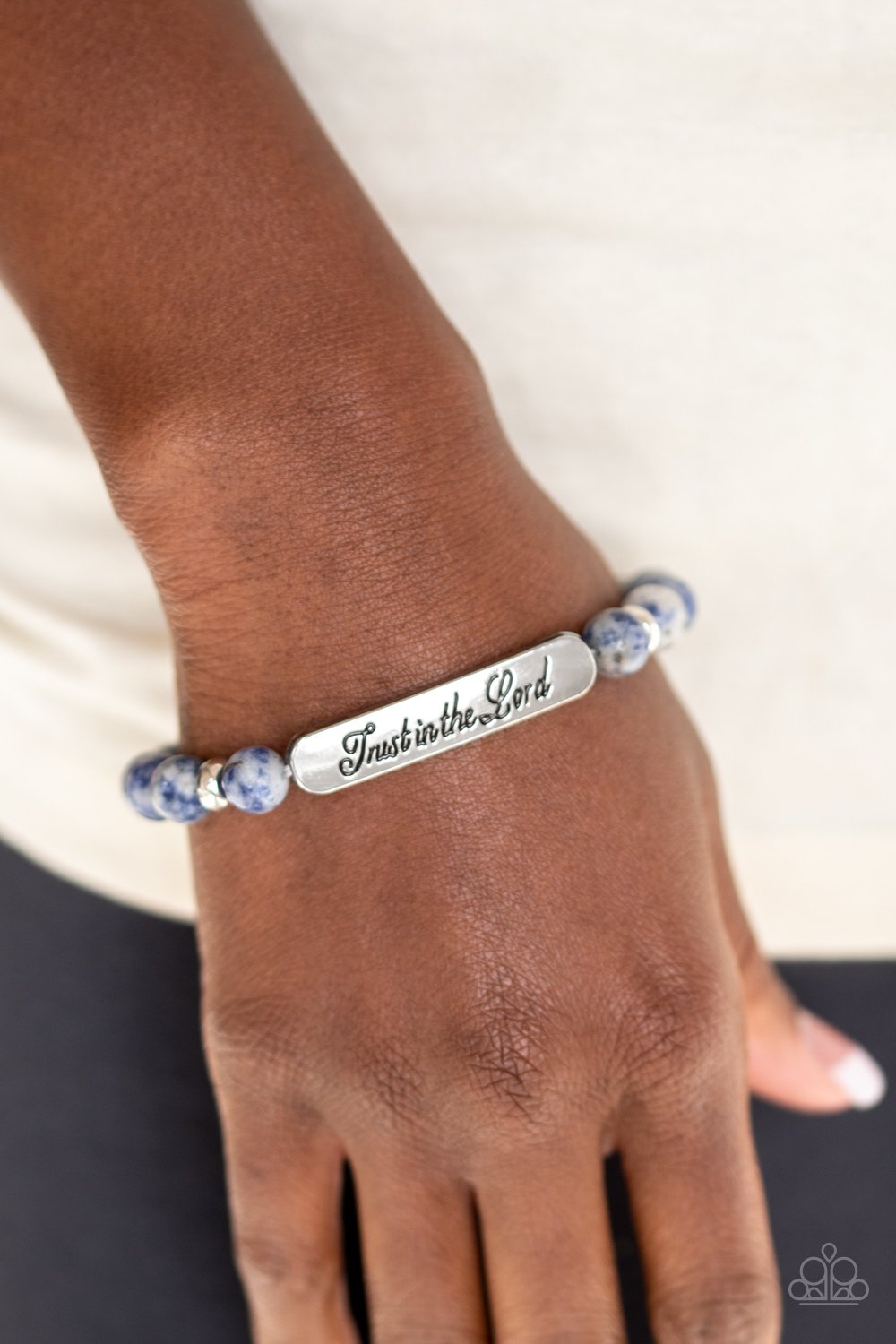 Paparazzi Keep The Trust - Blue Inspirational Bracelet - Pusher P
