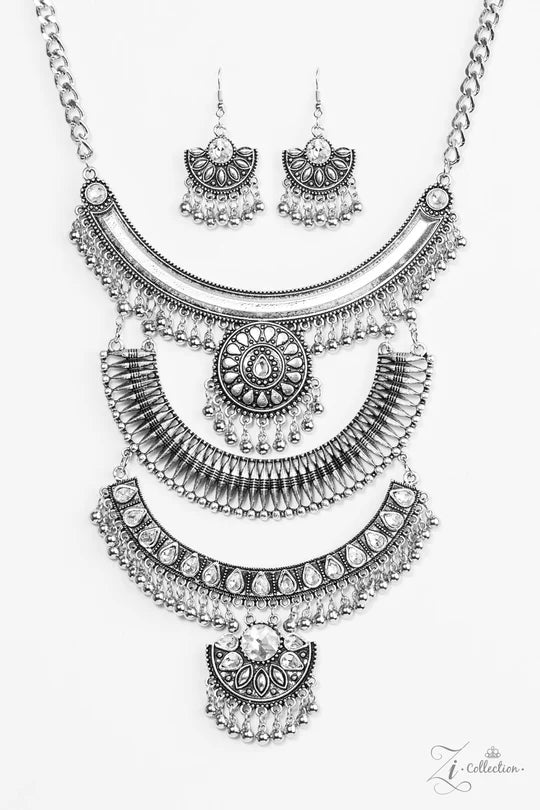 Paparazzi "Legend" Silver Necklace & Earring Set Zi Collection | Paparazzi Accessories