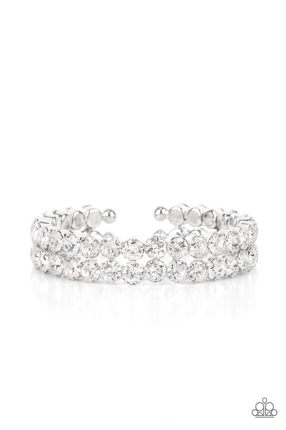 Paparazzi Megawatt Majesty - White Bracelet - December 2021 Life Of The Party Exclusive