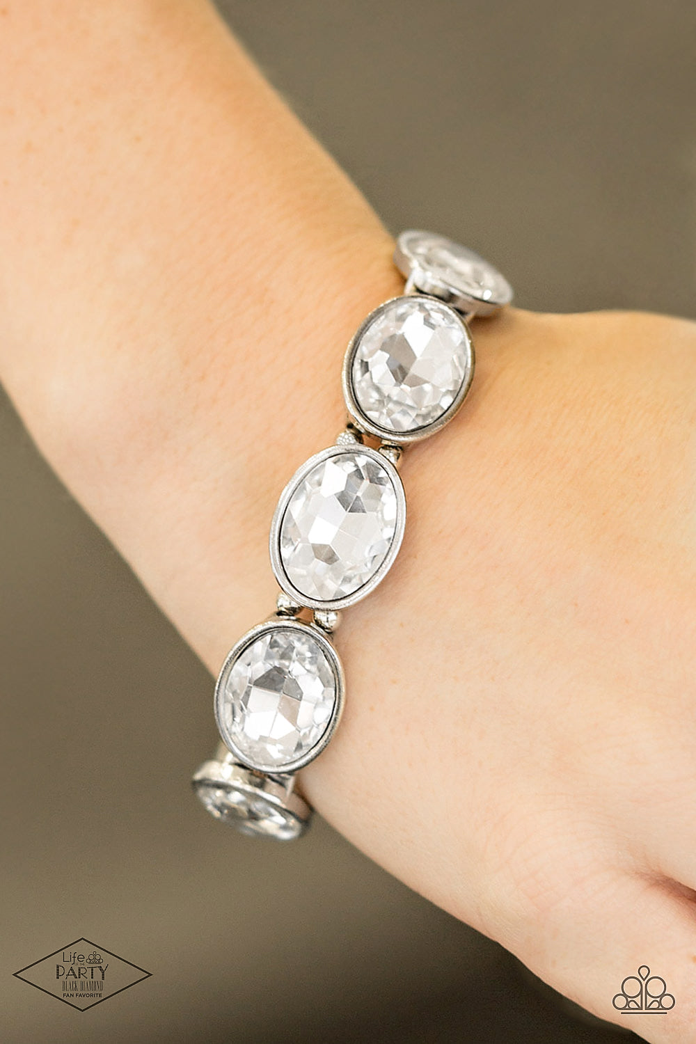 Paparazzi DIVA In Disguise - White Bracelet - Life of the Party - Pusher P