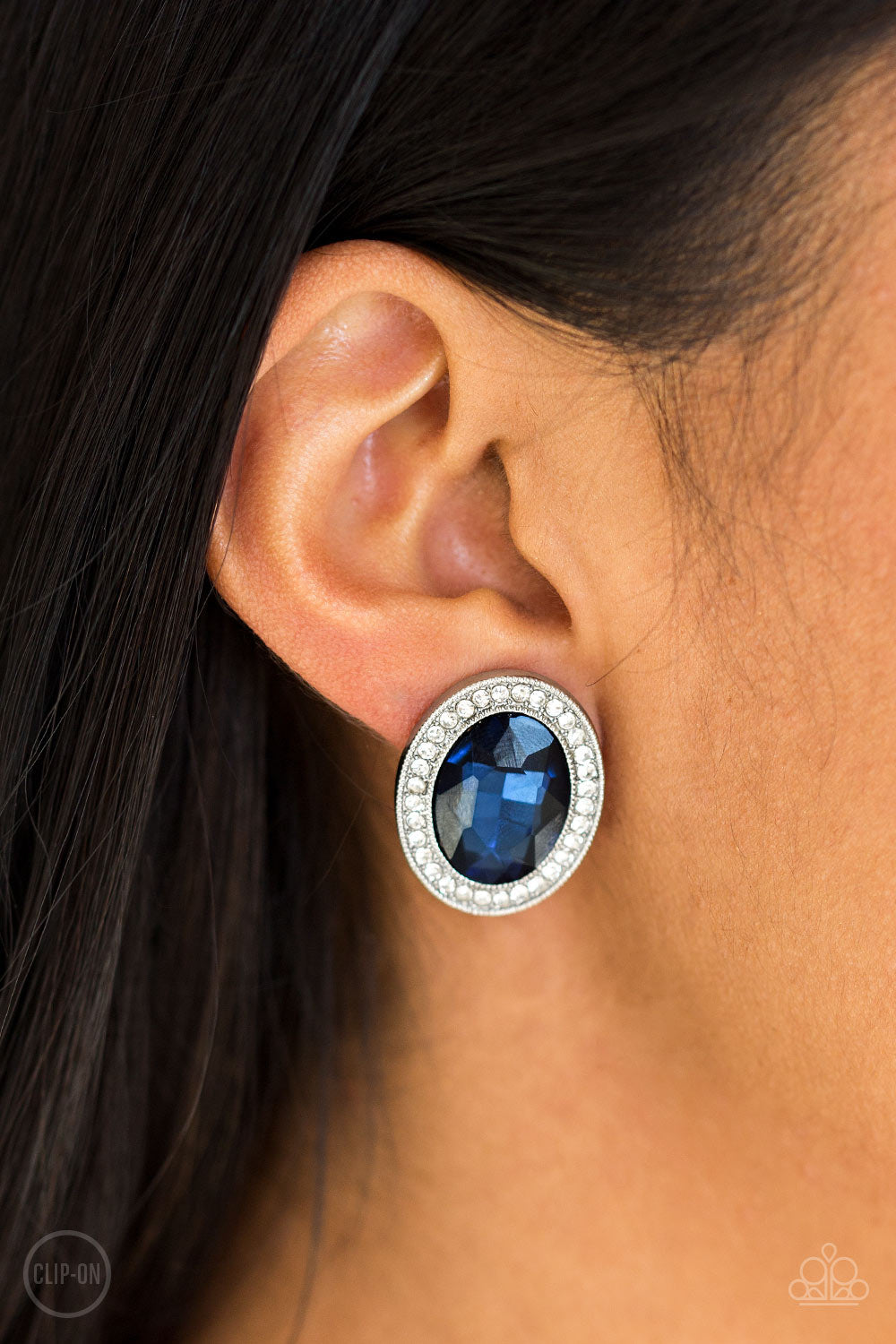 Paparazzi Only FAME In Town - Blue Clip-On Earrings - Pusher P
