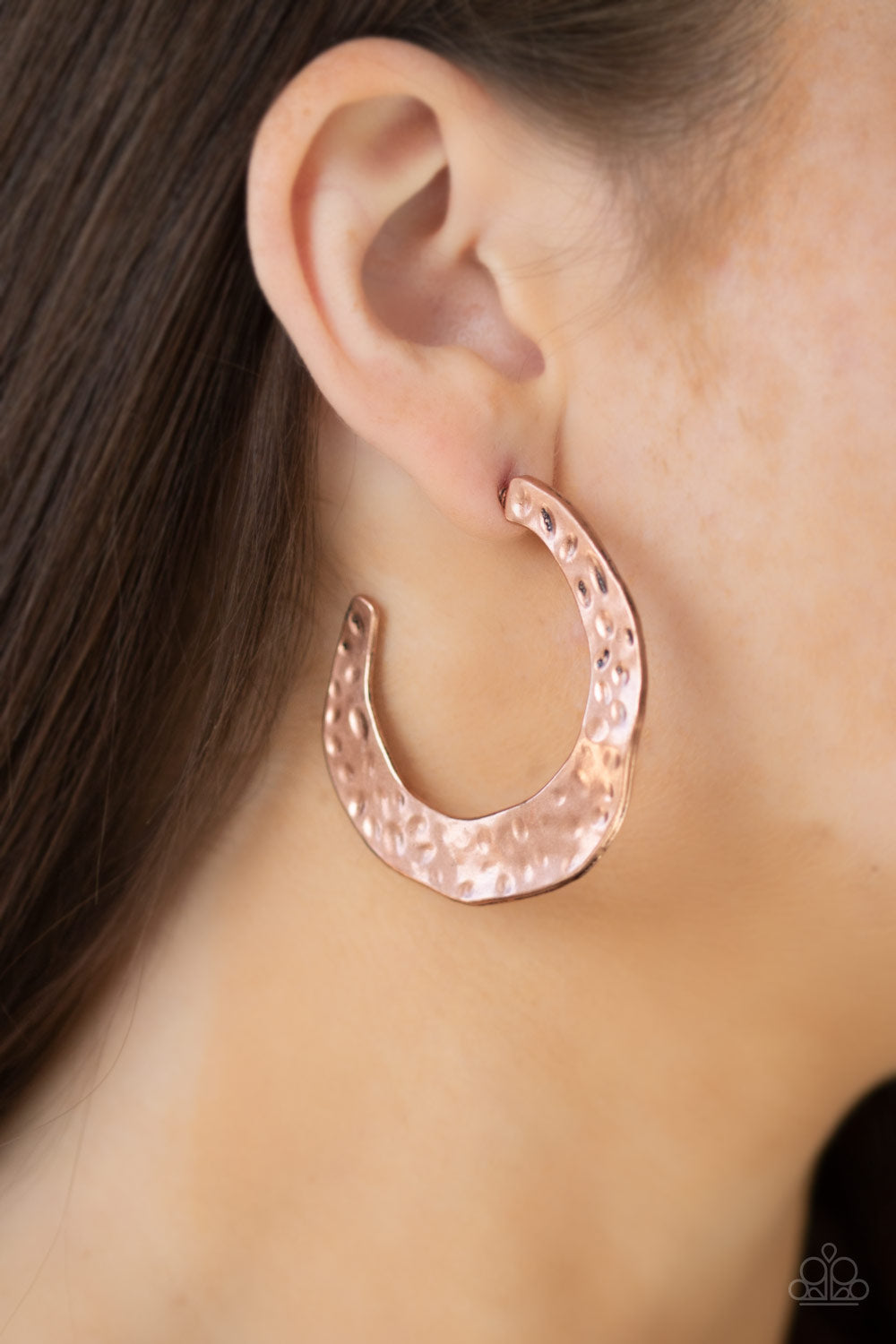 Paparazzi The HOOP Up - Copper Hoop Earrings - Pusher P
