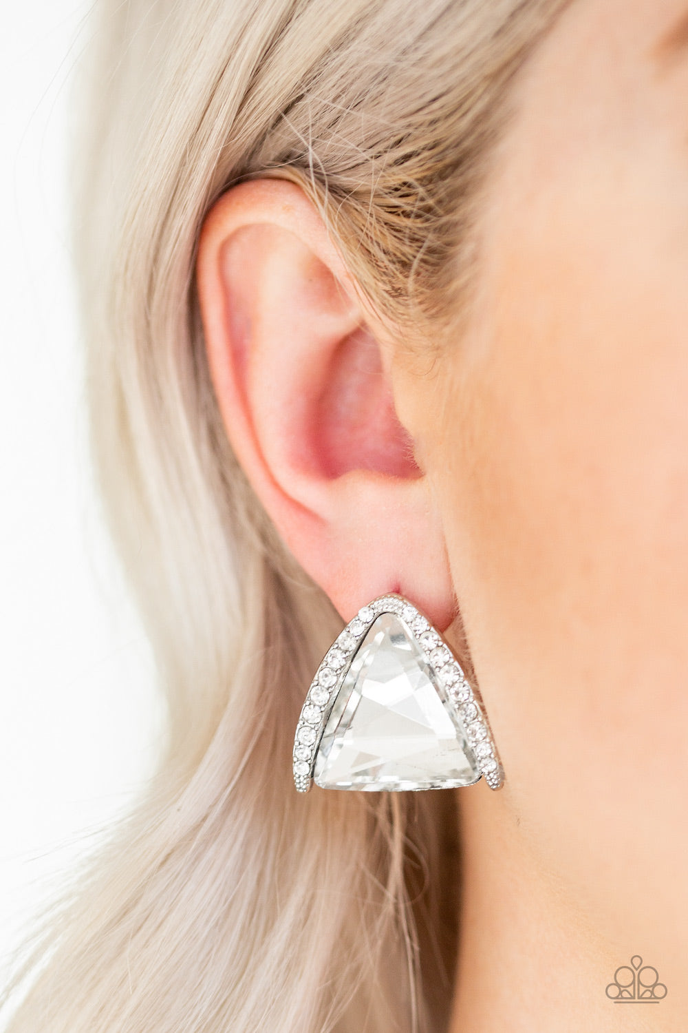 Paparazzi Exalted Elegance - White Post Earrings - Pusher P