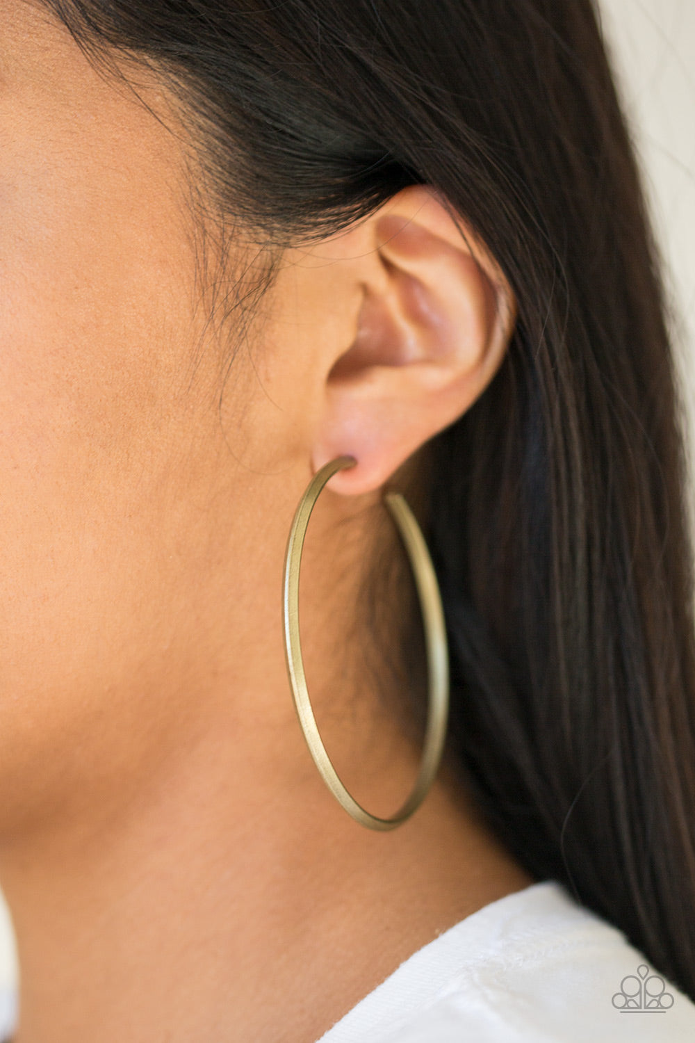 Paparazzi 5th Avenue Attitude - Brass Hoop Earrings - Pusher P