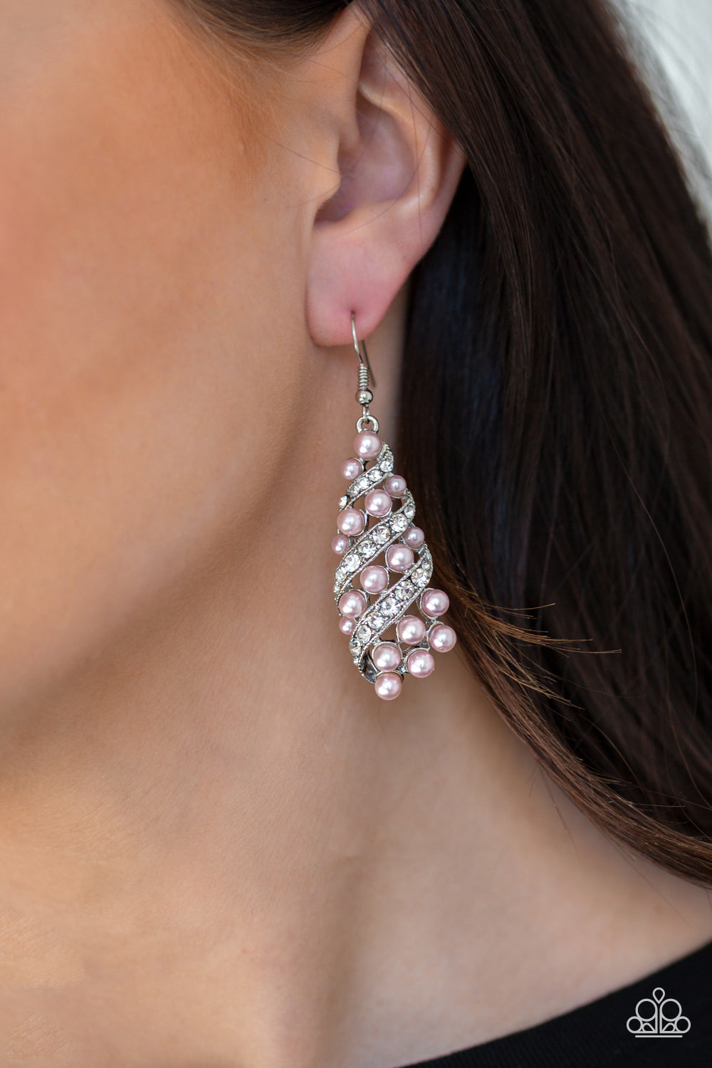 Paparazzi Ballroom Waltz - Pink Pearl Earrings - Pusher P Paparazzi jewelry images