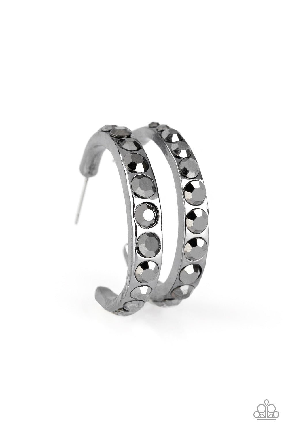Paparazzi Welcome To Glam Town - Black Hoop Earrings - Pusher P